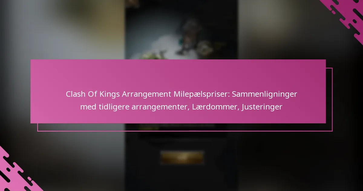Clash Of Kings Arrangement Milepælspriser: Sammenligninger med tidligere arrangementer, Lærdommer, Justeringer