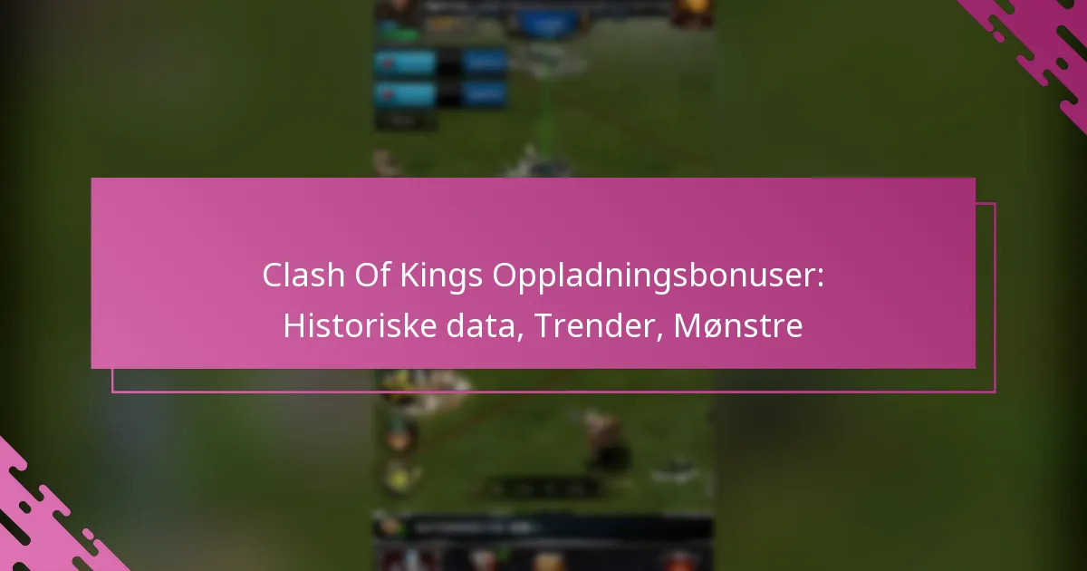 Clash Of Kings Oppladningsbonuser: Historiske data, Trender, Mønstre