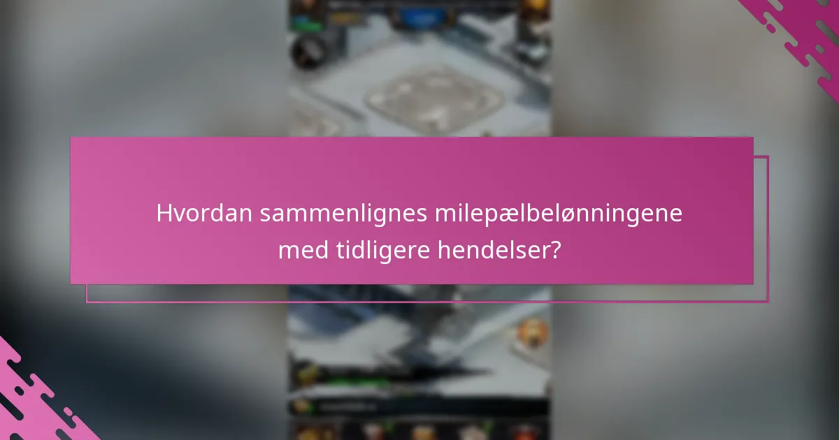 Hvordan sammenlignes milepælbelønningene med tidligere hendelser?